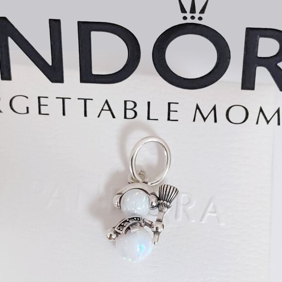 Pandora Opalescent Snowman Dangle Charm with box - Picture 1 of 6